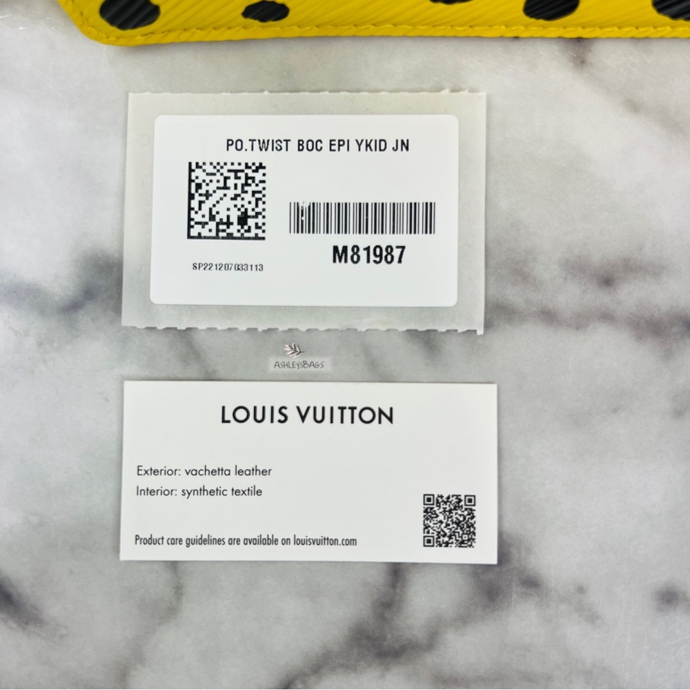 Louis Vuitton x Yayoi Kusama Twist Belt Chain Wallet In Jaune Noir - Picture 14 of 16
